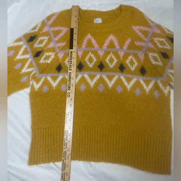 A New Day Mustard and Pink Geometric Sweater - Size XL - Picture 6 of 8